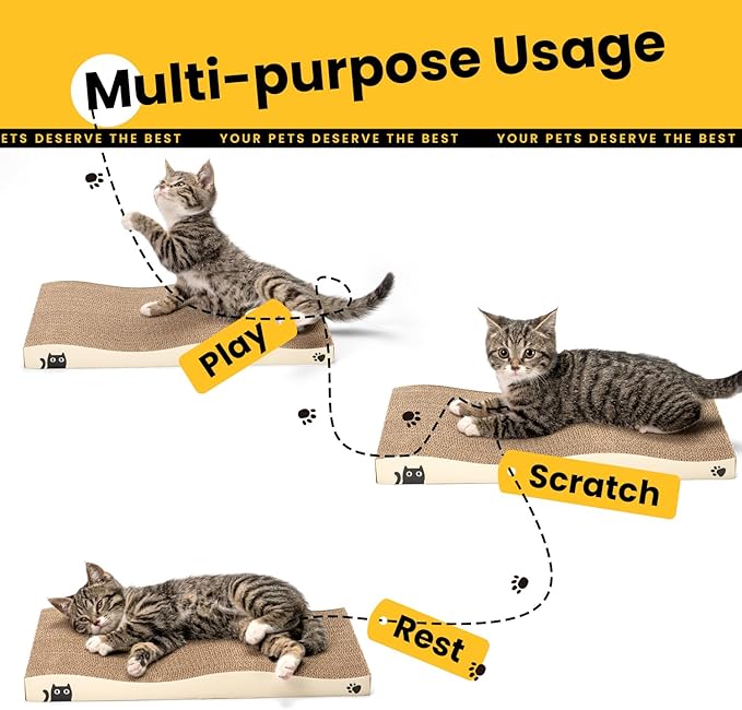 Cat Scratcher, Durable Scratch Pad, Corrugated Cardboard Scratching Board - Image 7