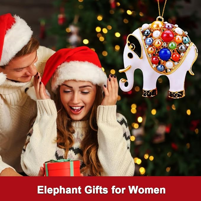White Elephant Ornament, Metal Elephants - Image 6