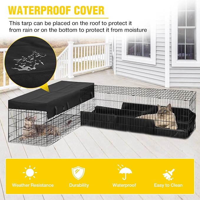 Aivituvin Cat Tunnel with Extendable Design 90.6" L, Metal Wire Outdoor Cat - Image 5