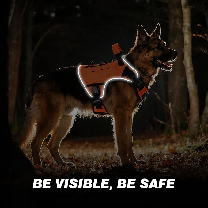 WINGOIN Orange Tactical Dog Harness - Image 5