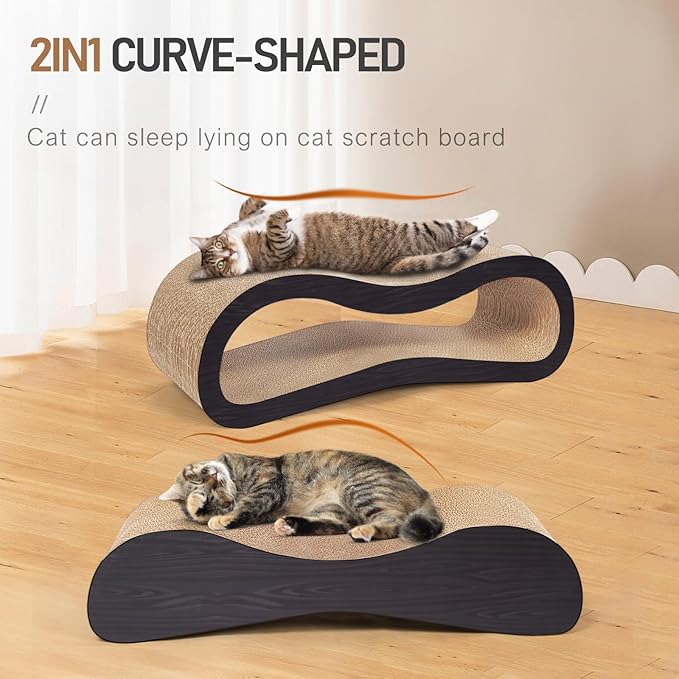 Simple Delxue 2 in 1 Large Cardboard Cat Scratcher Lounger，Cat Scratching Board - Image 3