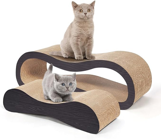 Simple Delxue 2 in 1 Large Cardboard Cat Scratcher Lounger，Cat Scratching Board by SimpleDeluxe
