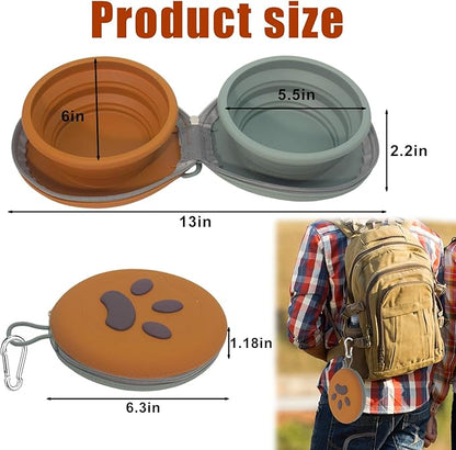 Collapsible Dog Bowls, 2-in-1 Silicone Pet Food and Water Bowl - Image 6