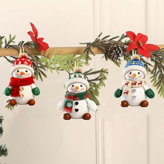 8 Pcs Christmas Snowman Ornaments 2D Acrylic Christmas Hanging Ornaments - Image 5