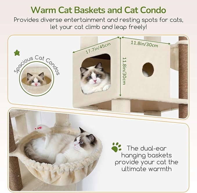 Globlazer 83in Heavy Duty Cat Tree, Giant Cat Tower - Image 3
