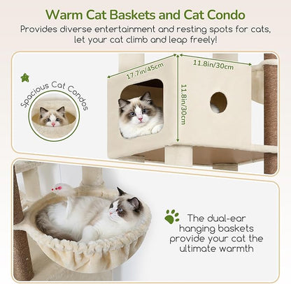 Globlazer 83in Heavy Duty Cat Tree, Giant Cat Tower - Image 3