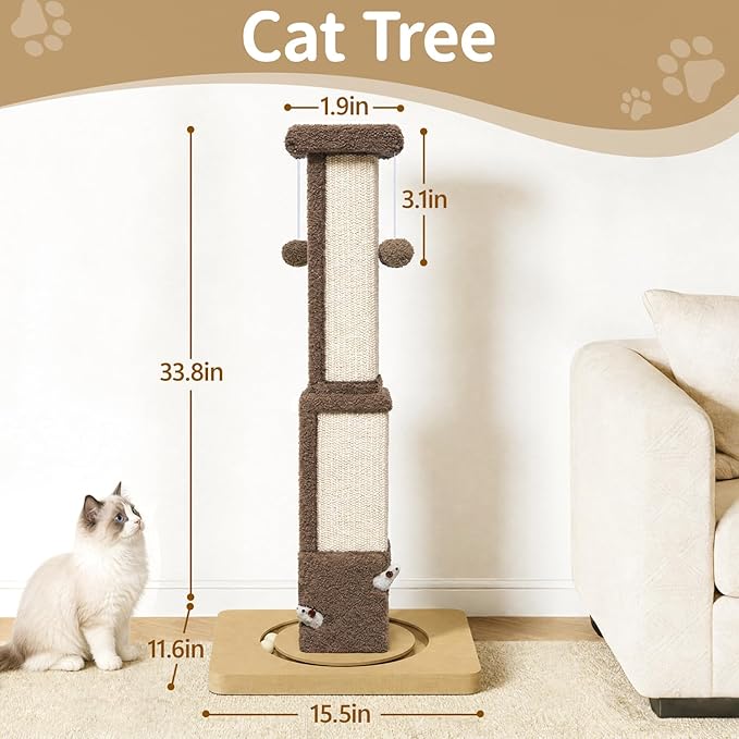 Tall Cat Scratching Post for Large Cats Kittens, Shields Furniture from - Image 6