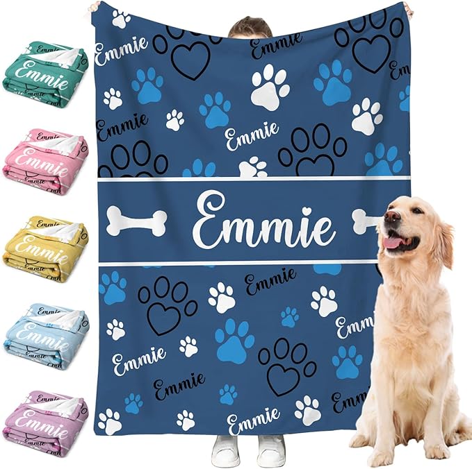 M YESCUSTOM Personalized Dog Blankets, Custom Pet Blanket by MYESCUSTOM