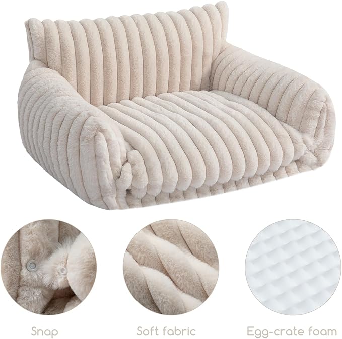 Hollypet Cat Bed Fluffy Plush Multifunctional Double-Layer Machine Washable - Image 5