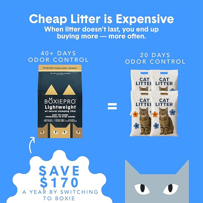 Boxie Probiotic Lightweight Cat Litter 40 Day Odor Control, Odor Eliminating - Image 4