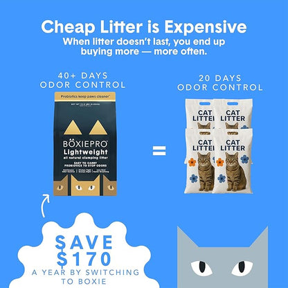 Boxie Probiotic Lightweight Cat Litter 40 Day Odor Control, Odor Eliminating - Image 4