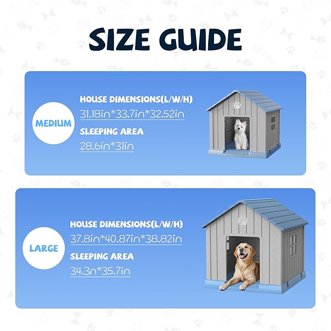VIXZEN Dog House Outdoor, 31 Inches Weatherproof Resin Dog House Indoor Large - Image 4