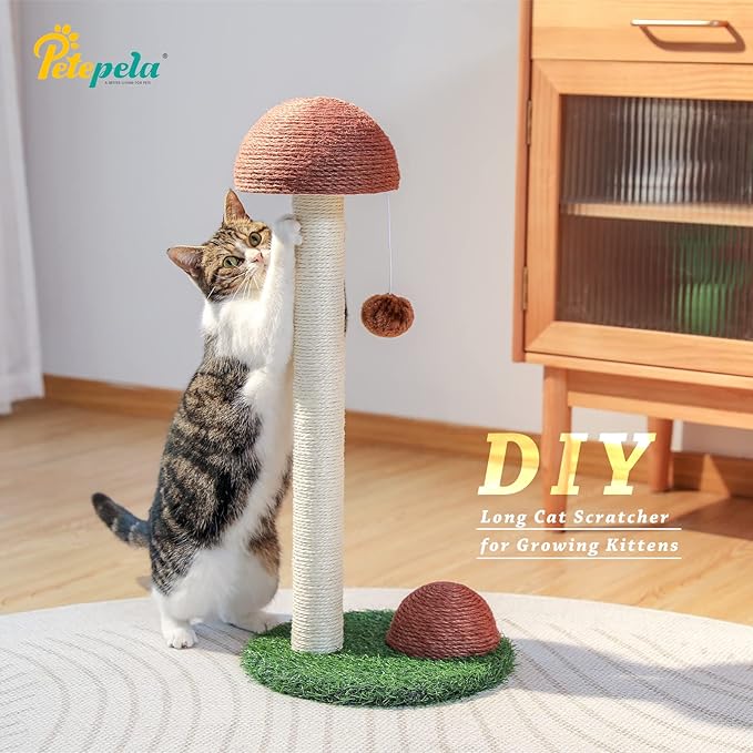 PETEPELA Cat Scratching Post, Mushroom Tall Cat Scratcher Featuring - Image 4