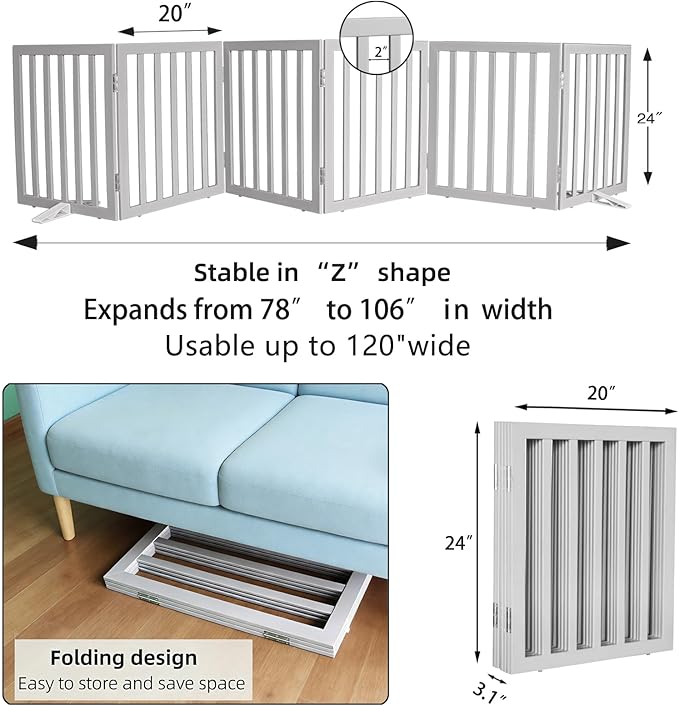 Dog Gate Indoor, Freestanding Dog Fence - Image 7
