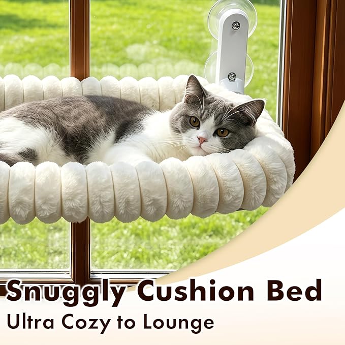 AMOSIJOY Cordless Cat Window Perch, Window Hammock - Image 5