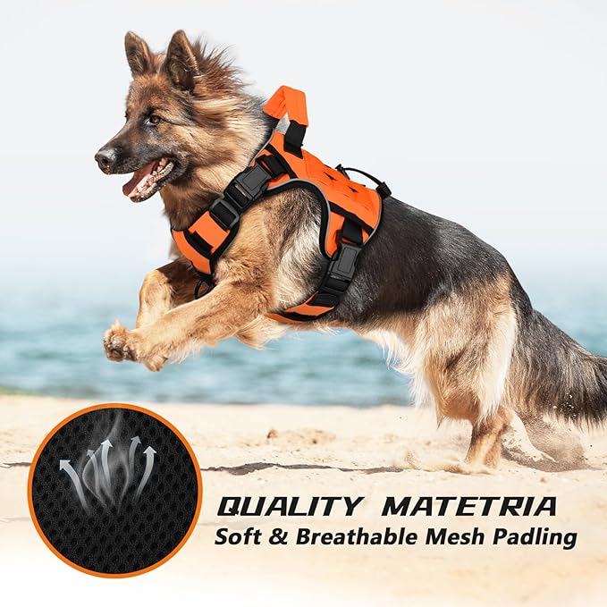 WINGOIN Orange Tactical Dog Harness - Image 3
