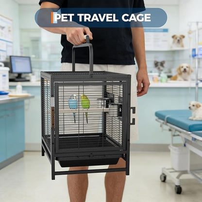 Large Bird Cage, Wood Parakeet Cage - Image 4