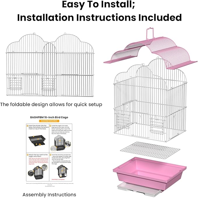 16-inch Small Bird Cage for Home or Travel - Image 7