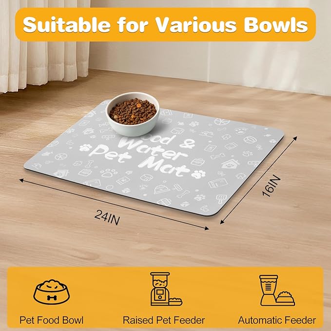 Pet Feeding Mat, Dog Cat Mat for Food and Water, Dog Bowl Waterproof Placemat - Image 7