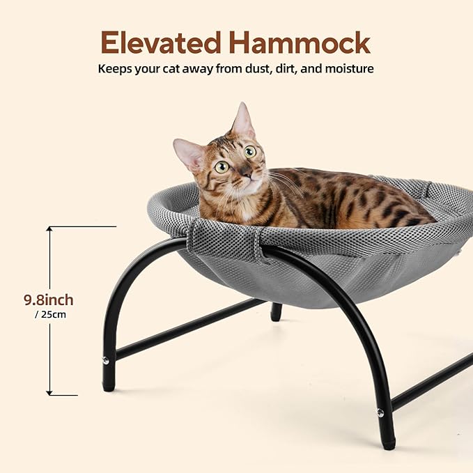 LIFLIX Raised Cat Hammock Bed, Free Standing Cat Cot - Image 3