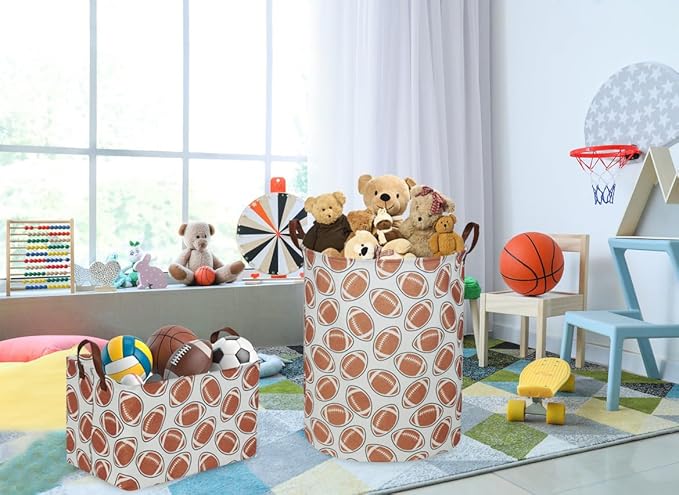 Essme Rectangular Football Baskets, Kids Storage Box, Toy Bin - Image 3