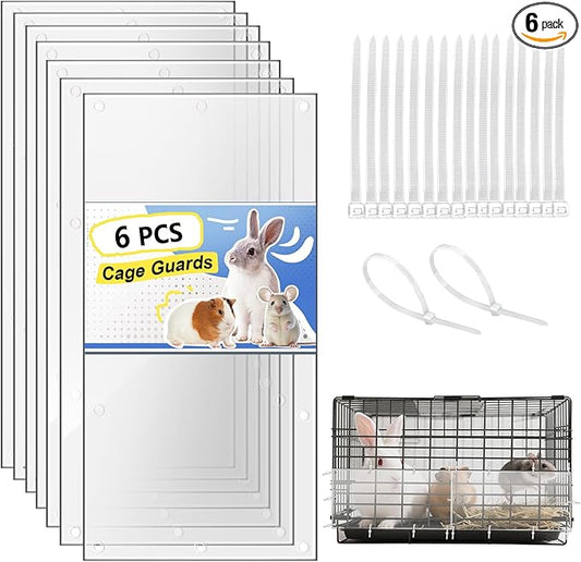 Harhana Cage-Guard, 6 Packs Clear Transparent Pet Cage Protector, Chew-Proof by Harhana