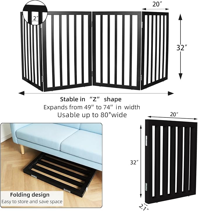 Dog Gate Indoor, Freestanding Dog Fence - Image 7