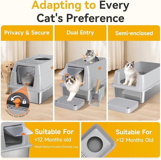 Extra Large Stainless Steel Litter Box - Image 6
