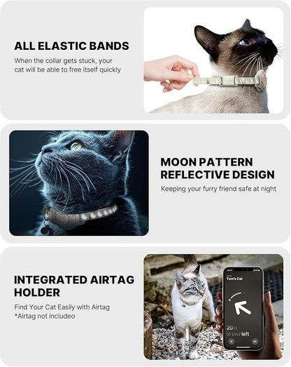 Cat Collar with Airtag Holder, Breakaway Airtag Cat Collar - Image 2