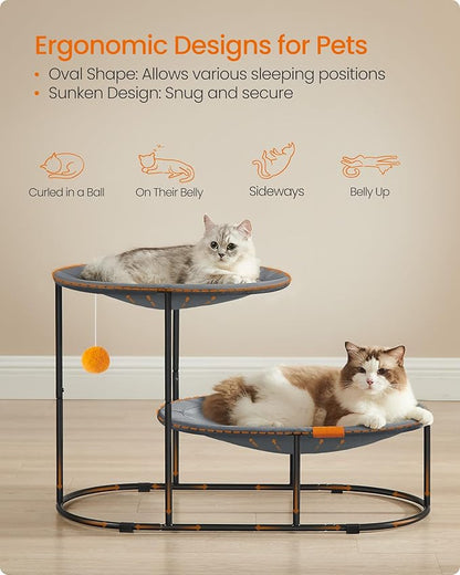 Feandrea 2-Tier Elevated Cat Hammock Bed, Breathable Furniture - Image 3