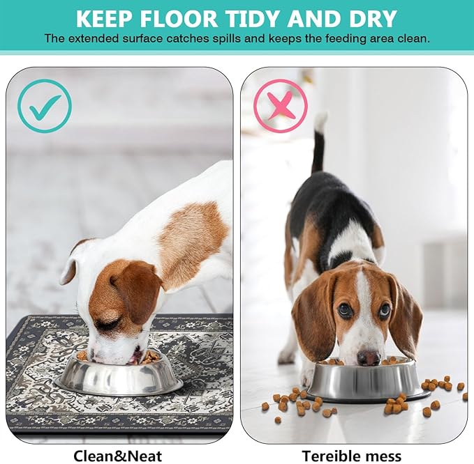 Pet Feeding Mat for Floors Waterproof Dog Mat for Food and Water Absorbent - Image 6