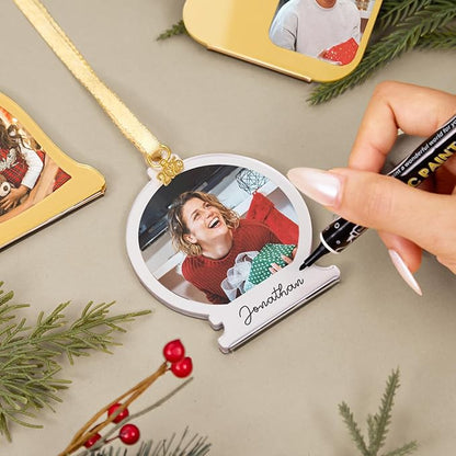 UNIQOOO Jingle Bell Christmas Acrylic Picture Frame Ornaments - Image 6