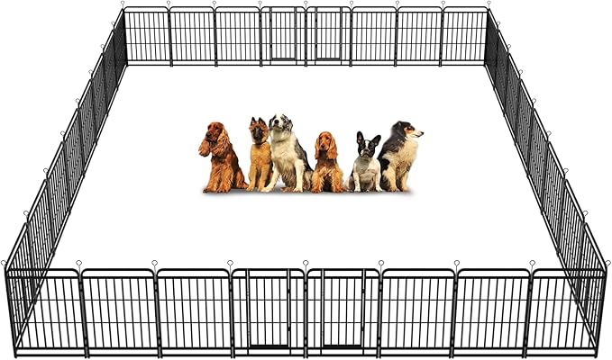 Kfvigoho Heavy Duty Dog Playpen: 32 Steel Panels 40" Height, Square Steel Pipe by Committedtobetterpetlife