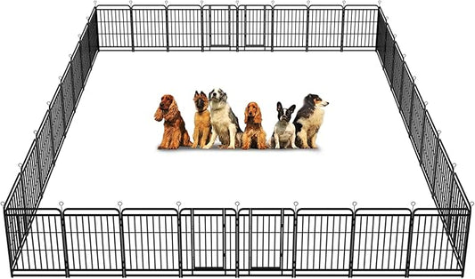 Kfvigoho Heavy Duty Dog Playpen: 32 Steel Panels 40" Height, Square Steel Pipe by Committedtobetterpetlife