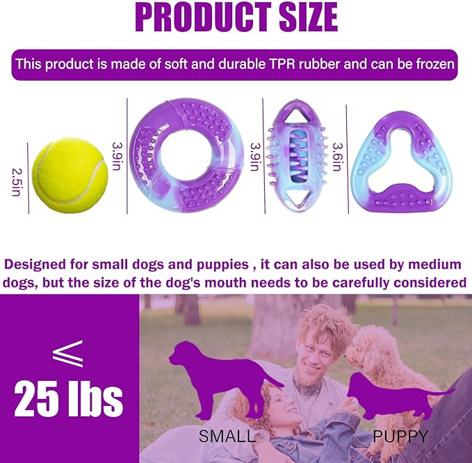 3 Pack TPR Rubber Chew Toys for Puppy, Small Dog & Senior Dog | Stuffable - Image 4
