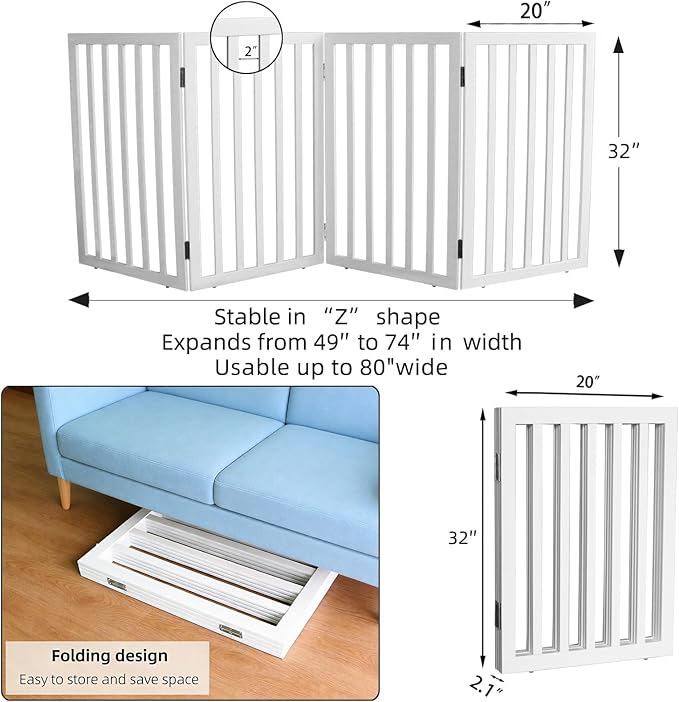 Dog Gate Indoor, Freestanding Dog Fence - Image 7
