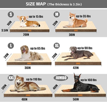 Patas Lague Orthopedic XL Dog Bed Large Sized Dog 48''X30'', Waterproof Soft - Image 6