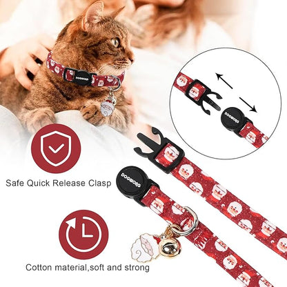 2 Pack Christmas Cat Collars Breakaway - Image 3