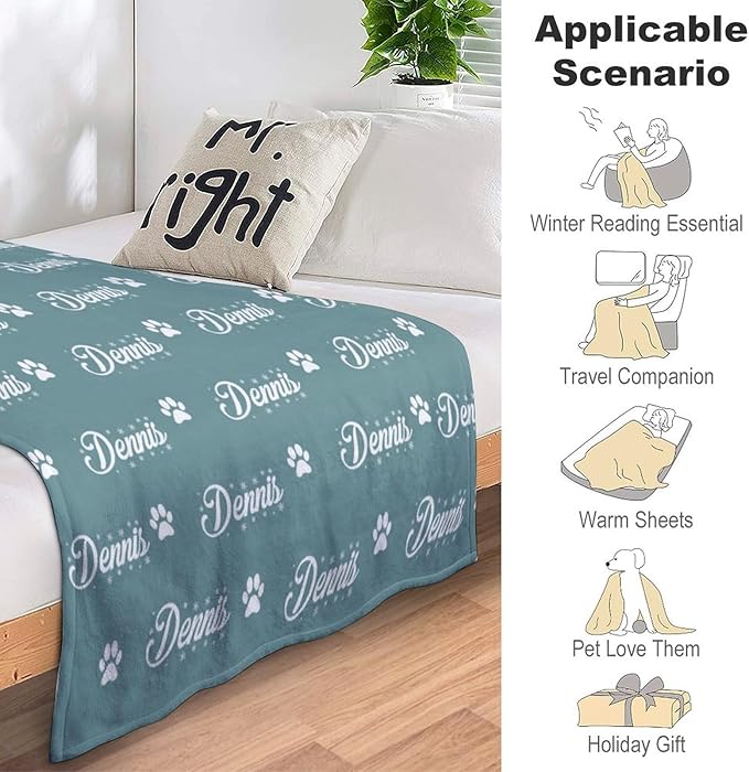 Personalized Paw Print Dog Blanket - Image 3