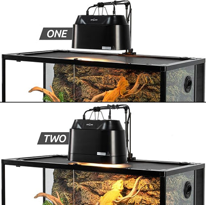 REPTI ZOO Dual Reptile Light Fixture 2 in 1 Deep Dome Lamp Fixture, - Image 9