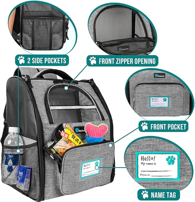 PetAmi Dog Backpack Carrier for Small Medium Dogs Large Cats up to 18 lbs - Image 3