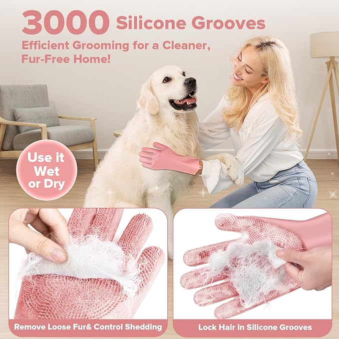 Augwind 6PCS Pet Grooming Kit for Dogs, Cats and Horses | Dog Washing Gloves | - Image 3