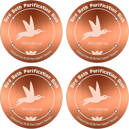 4Pcs Pure Copper Bird Bath Purification Disk, 0.6mm thick, All-Season Safe by CTTZCKJ