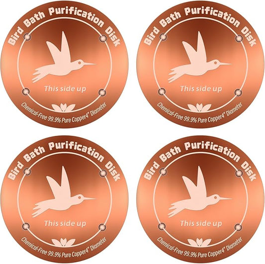 4Pcs Pure Copper Bird Bath Purification Disk, 0.6mm thick, All-Season Safe by CTTZCKJ