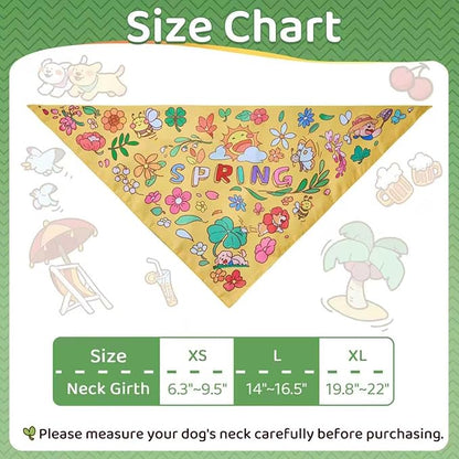 Spring Summer Dog Bandanas, Cute Colorful Bandanas, Washable Cotton Adjustable - Image 8