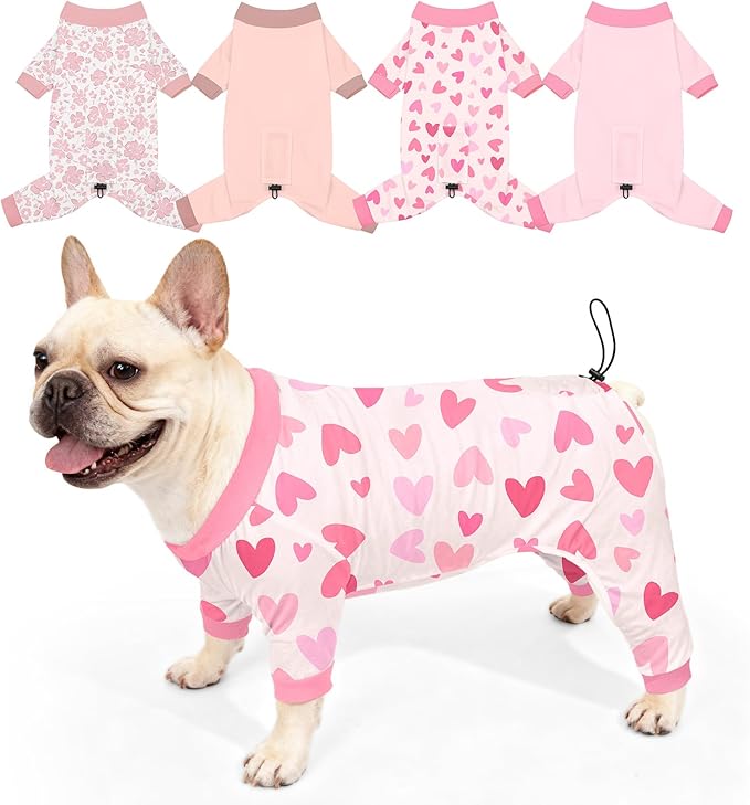 Bienbee Dog Pajamas, 4 Pack Dog Recovery Suit Shedding Suit Cute Soft Puppy by Bienbee