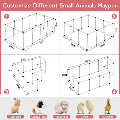 VISCOO 12 Panels Transparent Small Animals Playpen, Plastic Enclosure, Puppy - Image 4