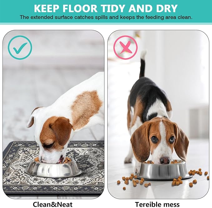 Pet Feeding Mat for Floors Waterproof Dog Mat for Food and Water Absorbent - Image 6