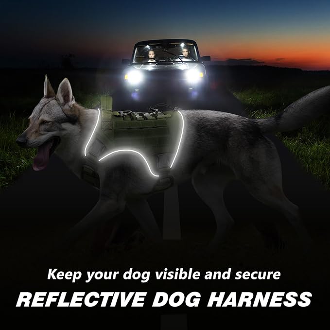 WINGOIN Tactical Dog Harness for Large Dogs, Heavy Duty No Pull Dog Harness - Image 4
