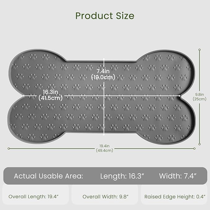 PWTAA Dog Food Mat Anti-Slip Silicone Dog Bowl Mat Thicker Pet Placemat - Image 2